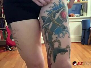 Why does inked amateur Vex Voltage masturbate so wildly?