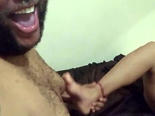 Rock intensely licks his Mexican girl's delicious feet while tickling her in this interracial scene.