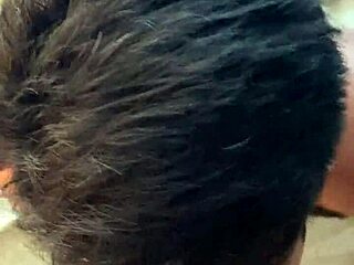 Deepthroating hairy Grindr guy with monster cock.