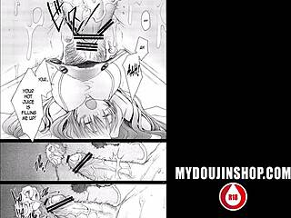 Asuka strips her tight bodysuit for Shinji's cock?