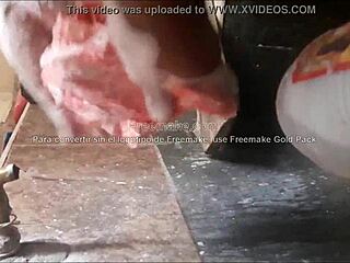 Washing alondra's underwear in the laundry room