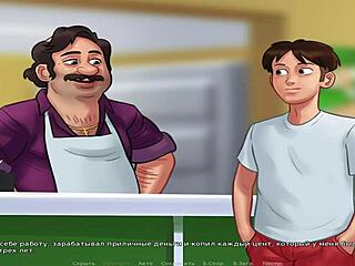 in summertimesaga, a teen spies on another masturbating in episode 2 scene 20