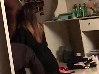 young slut sucking interracial cock in dorm, so wild