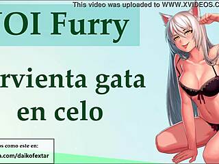 Joi session with furry hentai maid in heat