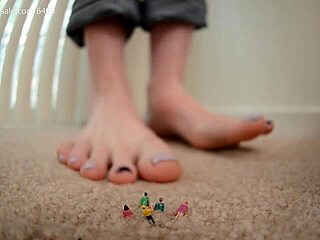 Big blonde in pantyhose needs help with heavy lifting after the movers left