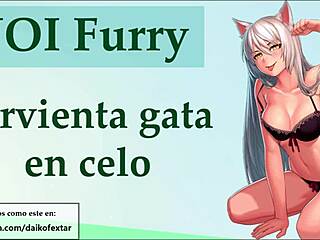 Joi session with furry hentai maid in heat