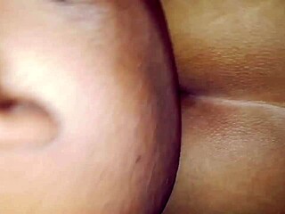 Brother enters room to suck sister's ass, leaving it wet with saliva and vaginal juices.