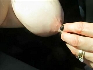 Elena strips in outdoor car scene