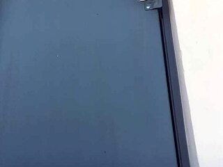 Mature amateur jacking off at the door