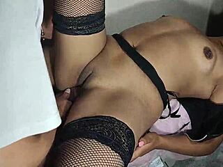 fucking this hot police girl bent over, making her squirt and cum hard.