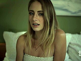 Blonde kyler quinn bends over for blowjob and cowgirl riding!