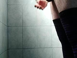 masturbating with stockings in a steamy solo session