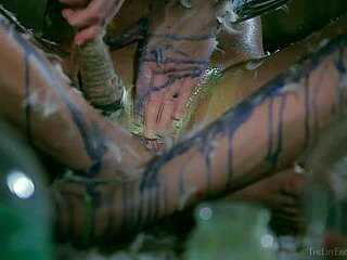 brunette raeah masturbates outdoors with dildo in erotic solo session