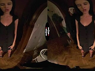 blind date turns wild with shaved brunette cowgirl in vr