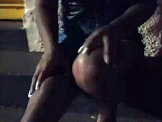 A hot married brunette offers her ass at my door while her cuckold works