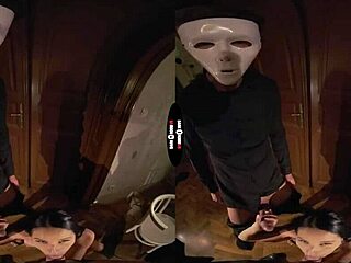 blind date turns wild with shaved brunette cowgirl in vr