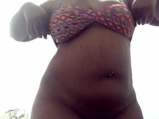 Trying on bikini, see how it fits