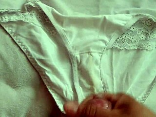 Masturbating with my girlfriend's panties in the bedroom