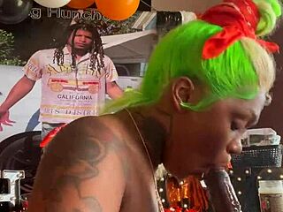 happy birthday, here's a sloppy ebony blowjob on big black cock webcam 😘 monster fun