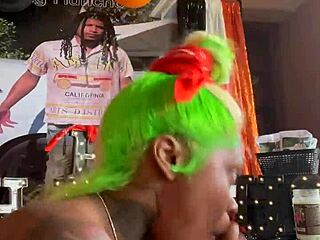 happy birthday, here's a sloppy ebony blowjob on big black cock webcam 😘 monster fun