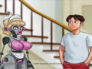 Guardo la ricca in costume da cameriera sporca in SummertimeSaga ep 84