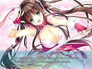 anime hentai game leads to outdoor creampie blowjob