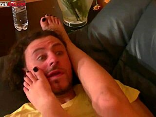 Femdom Forces Man To Suck And Lick Feet In Humiliation