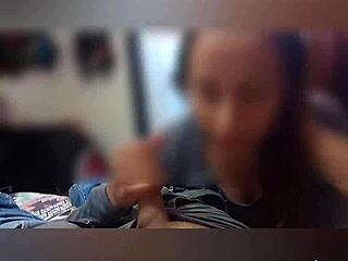 who can resist this latina wife's sexy blowjob and handjob? watch till the end 😍