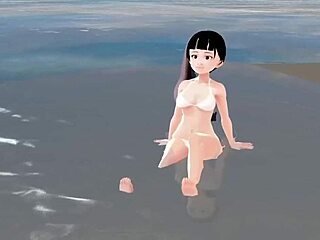 Honda Cocoa Anime Girl Introduces Herself in White Bikini