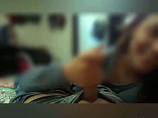 who can resist this latina wife's sexy blowjob and handjob? watch till the end 😍