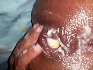 a big toy stretches my ass wide, gaping for cum 😈