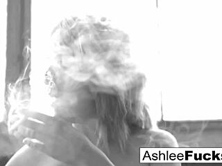 Sexy Ashlee Graham Smokes While Showing Off Her Natural Tits