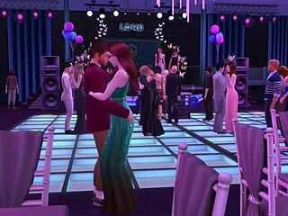 In deze 3D hentai aflevering zuigt de student de pik van haar professor op het prom