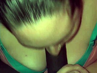 Intense basement blowjob with monster black cock deepthroat and facial