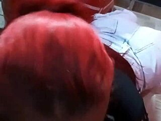 Teen slut performs sloppy blowjob and vomits on the dick.