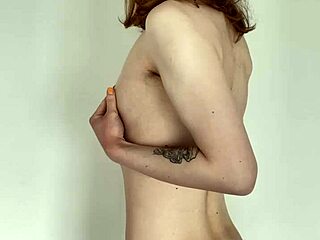 Tattooed Shemale Slut Masturbates Her Transsexual Cock