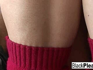 Naughty Firefighter Vanessa Slides Down Black Pole