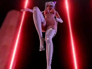 MMD 3DのセクシーHakuがピンク子猫でデカ尻ダンス集 😍