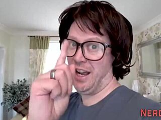 Amateur European nerd enjoys a steamy titty fuck session