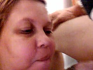 She gives a delicious blowjob to the fat blonde Latina BBW amateur. Watch her enjoy it.