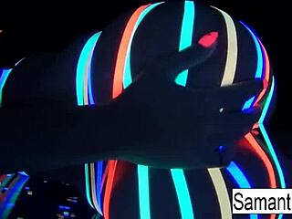 Samantha Saint Shines in Hot Black Light Solo Action!