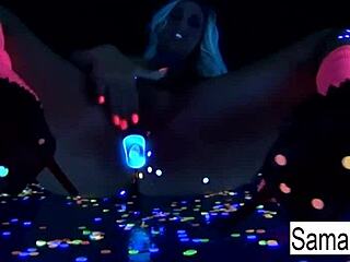 Samantha Saint Shines in Hot Black Light Solo Action!