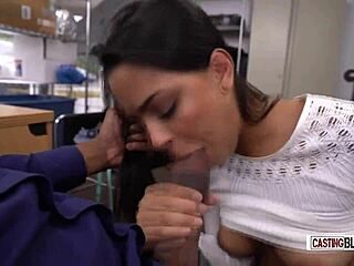 Is this teen fucking like a pornstar on the sofa?