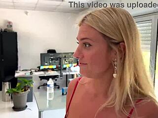 Blonde beauty alice wild seduces french guys on the beach