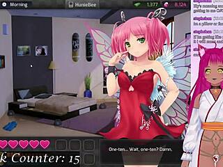 Vtuber Spanks Big Tits in Huniepop 😏