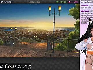 Vtuber Spanks Big Tits in Huniepop 😏