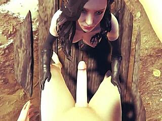 Yennefer's Sloppy Blowjob on Big Cock Ends with Facial Cumshot