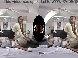 Forbidden blowjob from brunette