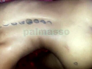 chamita shaved skinny tattooed wet with delicious tits takes milk from strange young man