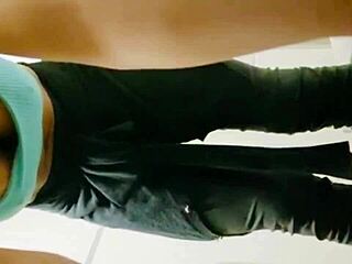 Big guy at gym rushes to bathroom.